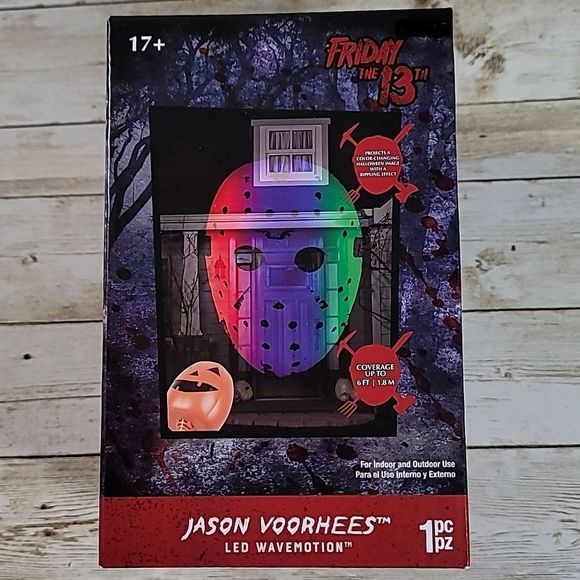 Friday 13th Jason Voorhees Mask LED Wavemotion Projector‎ Halloween Light Show - Picture 1 of 4
